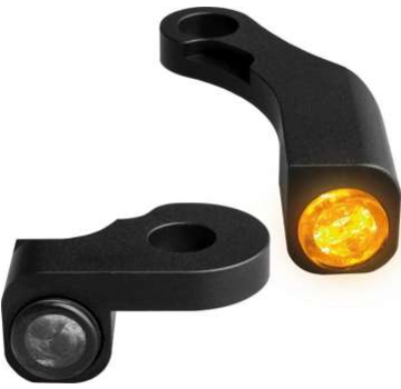 HeinzBikes NANO Series LED Turn Signals Black or Chrome  Smoke LED Fits: > 18-20 Softail