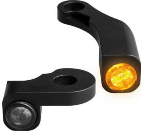 HeinzBikes LED-Blinker der NANO-Serie Schwarze oder verchromte Rauch-LED Passend für:> 18-20 Softail