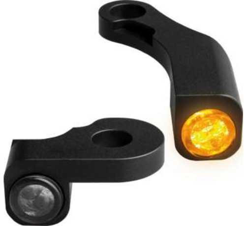 HeinzBikes NANO Series LED Turn Signals Black or Chrome Smoke LED Fits: > 18-20 Softail