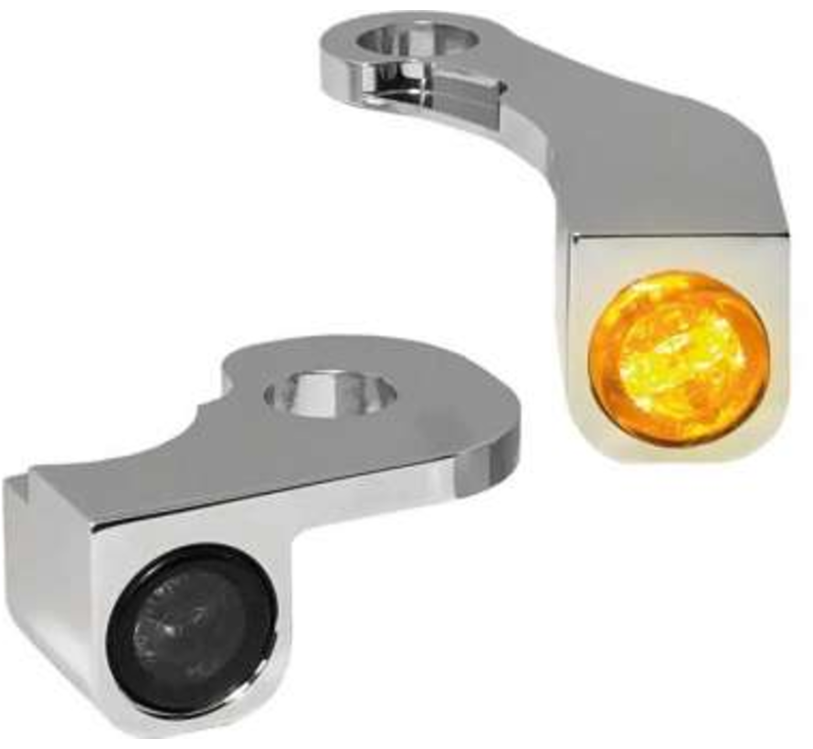 NANO-serie LED-richtingaanwijzers Zwart of Chroom Smoke LED Past op:> 18-20 Softail