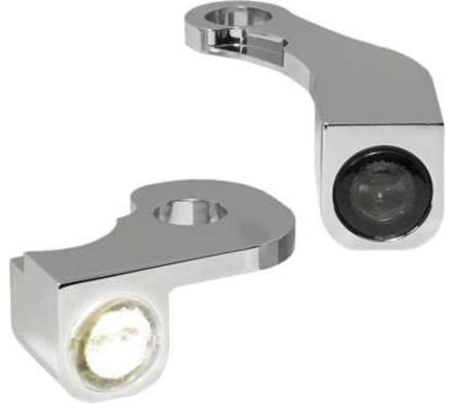 Clignotants à LED de la série NANO LED fumée noire ou chromée Convient:> 18-20 Softail