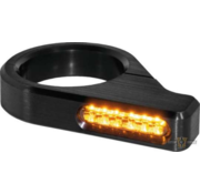 HeinzBikes Classic LED Turn Signal Black or Silver Anodized Clear LED Fits: > 39 - 41 mm fork tubes