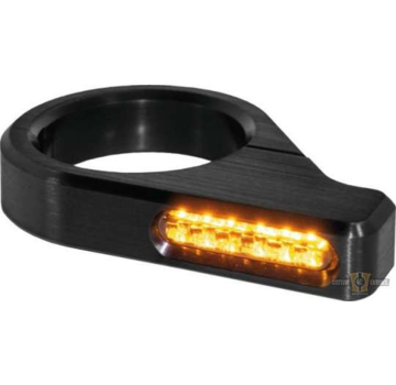 HeinzBikes Señal de giro LED clásica LED transparente anodizado negro o plateado Se adapta a:> tubos de horquilla de 39 a 41 mm