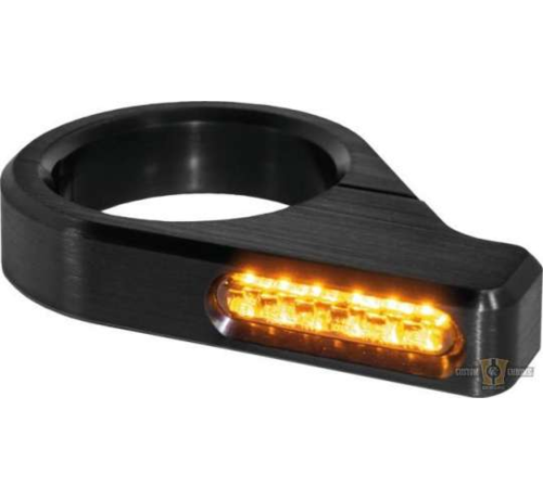 HeinzBikes Clignotant à LED classique LED transparent anodisé noir ou argent Convient:> Tubes de fourche de 39 à 41 mm