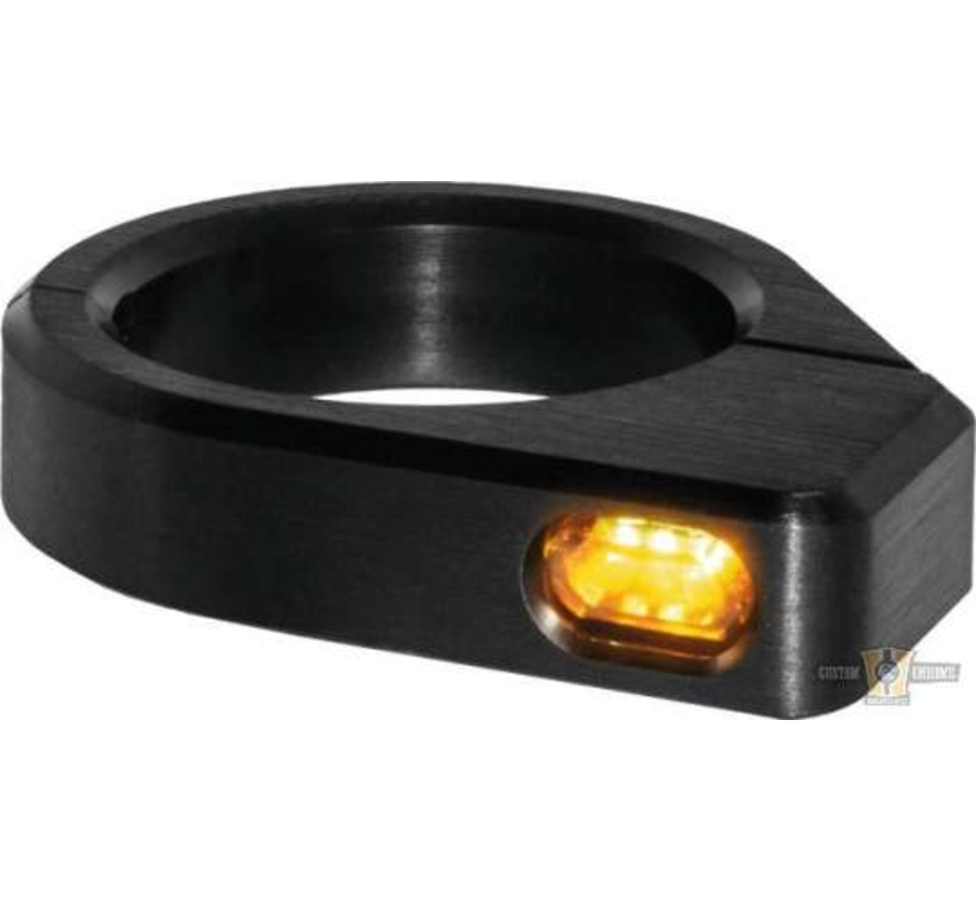 Micro LED Turn Signal Black or Silver Anodized Clear LED Fits: > 39 - 41 mm fork tubes