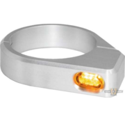 HeinzBikes Micro LED richtingaanwijzer zwart of zilver geanodiseerd heldere LED Past op:> 47 - 49 mm vorkbuizen.