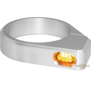 HeinzBikes Micro LED Blinker Schwarz oder Silber eloxiert Klar LED Passend für:> 54 - 56 mm Gabelrohre