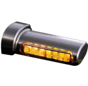HeinzBikes Clignotants LED Noir ou Chrome Fumée LED Compatible avec : > 93-20 Sportster, 93-17 Dyna, 93-20 Softail