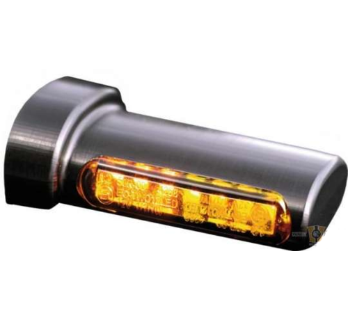 HeinzBikes Clignotants LED Noir ou Chrome Fumée LED Compatible avec : > 93-20 Sportster 93-17 Dyna 93-20 Softail