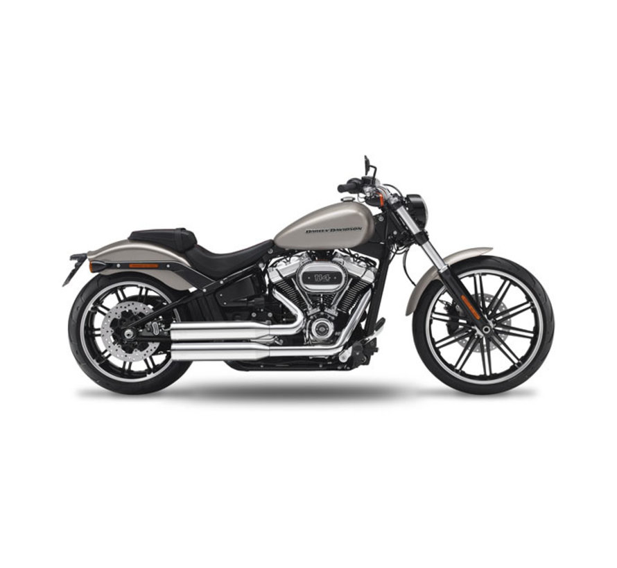 Fusion Long 2-2 exhaust black or chrome straight cut short Fits: > 114" M8 Softail models: 18-20 Breakout; 18-20 Fat Boy