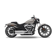 Kesstech Fusion Long 2-2 exhaust black or chrome, straight cut short Fits: > 114" M8 Softail models: 2021 Breakout; 2021 Fat Boy