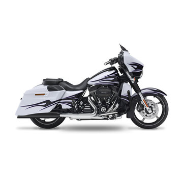 Kesstech FL-double slip-ons black or chrome, billet round end cap Fits: > 117" CVO Touring models