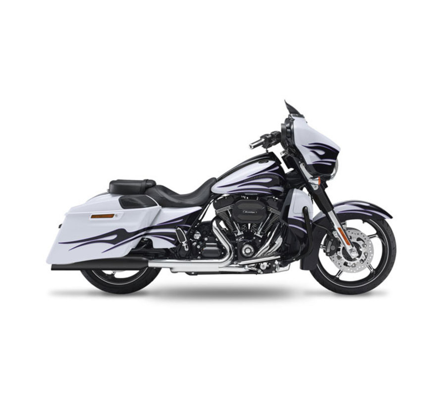 FL-dubbele slip-ons zwart of chroom billet ronde eindkap Past op: > 117" CVO Touring-modellen