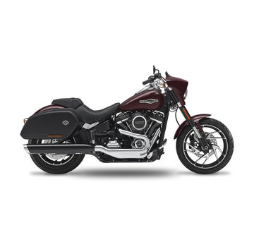 Kesstech Solo X 2-1 slip-ons chrome, solo X end caps Fits: > 107" M8 Softail models: 18-20 Sport Glide