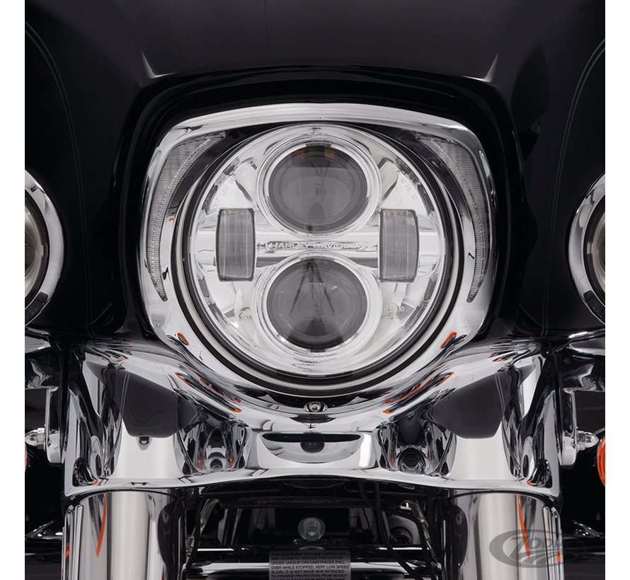 headlight bezel black or chrome with clear running lights Fits: > 2014 to present FLHT Electra Glide FLHX Street Glide and FLHTCUTG Tri-Glide