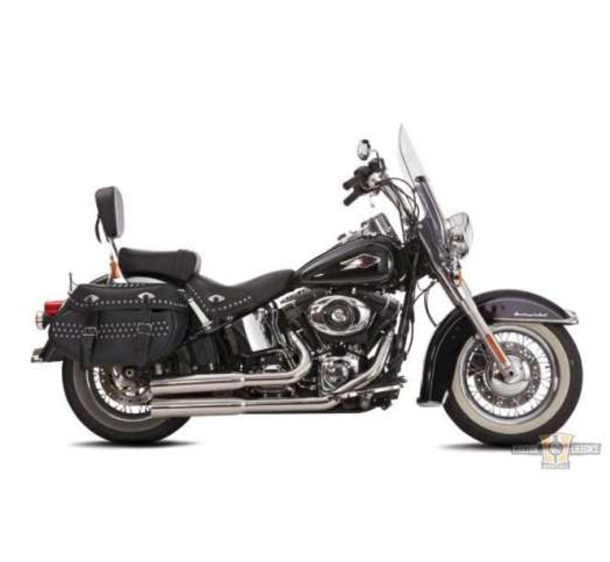 Double Groove Exhaust Systems Black or Polished 2 in 2 Fits: > 07-17 Softail