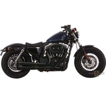 Falcon Sistemas de escape de doble ranura negros 2 en 2 para:> 06-13 XL Sportster