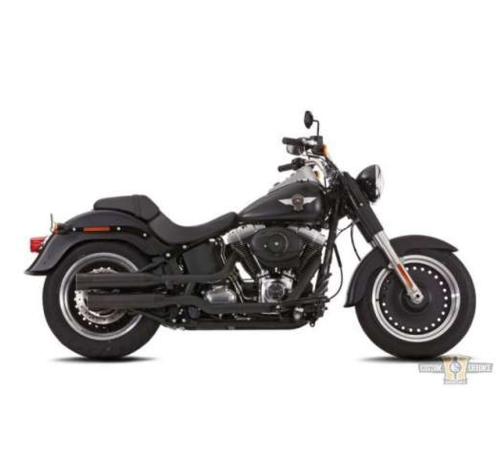 Falcon Double Groove Slip-On Muffler Black or Polished Fits: > Softail 2018-up