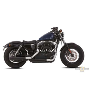 Falcon Double Groove Slip-On Muffler Black or Polished  Fits: > 17-20 Sportster