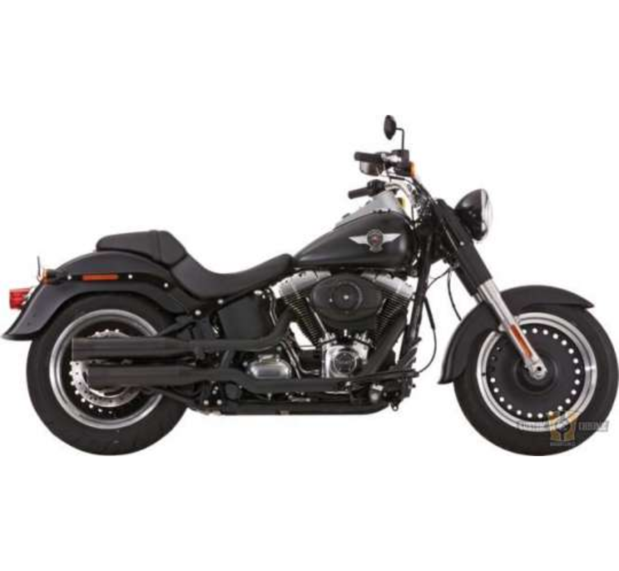 Silenciador deslizante de doble ranura negro o pulido para:> 07-17 Softail