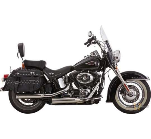 Falcon Silenciador deslizante de doble ranura negro o pulido para:> 07-17 Softail