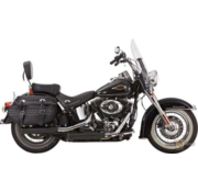 Falcon Double Groove Slip-On Muffler Black or Polished Fits: > 07-17 Softail