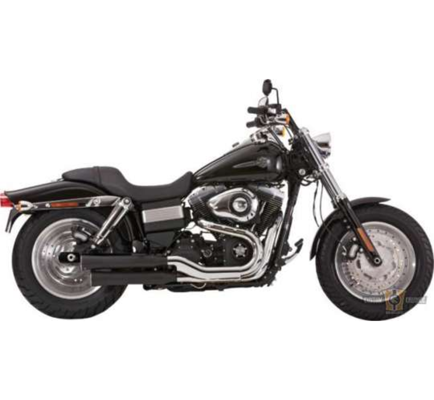 Silenciador deslizante de doble ranura negro o pulido para:> 07-17 Softail - Copia - Copy