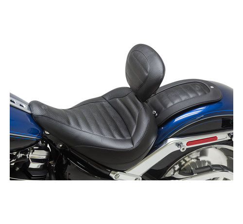 Mustang seat solo with backrest Fits:> Softail Fat Boy 18-22 FLFB/​FLFBS