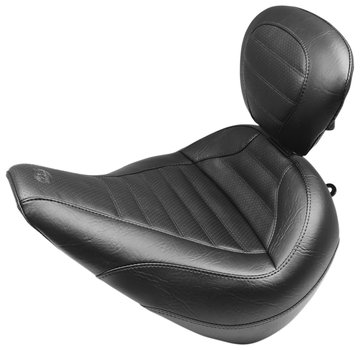 Mustang seat solo Trapezoid with driver backrest Fits:> Softail Breakout 18-21 FXBR / FXBRS