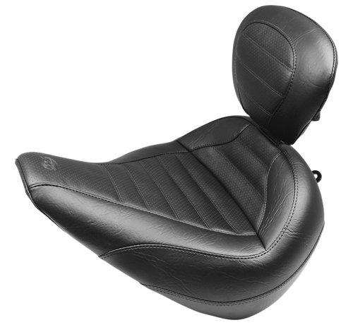 Mustang seat solo Trapezoid with driver backrest Fits:> Softail Breakout 18-21 FXBR / FXBRS