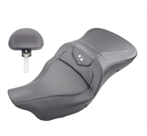 Saddlemen Asiento de sofá de carretera de alcance extendido con calefacción con o sin respaldo del conductor Se adapta a: > 08-22 Touring