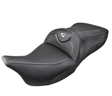 Saddlemen heated CF Road Sofa Seat with or without driver’s backrest Fits: > 08‐21 FLH/T