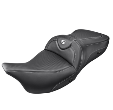 Saddlemen heated CF Road Sofa Seat with or without driver’s backrest Fits: > 08‐21 FLH/T