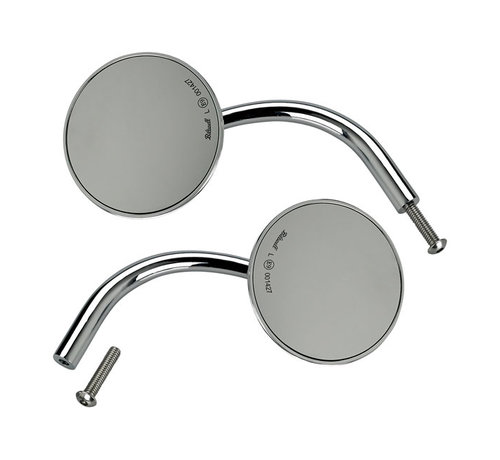 Biltwell  utility round mirrors chrome or black ECE appr - Chrome