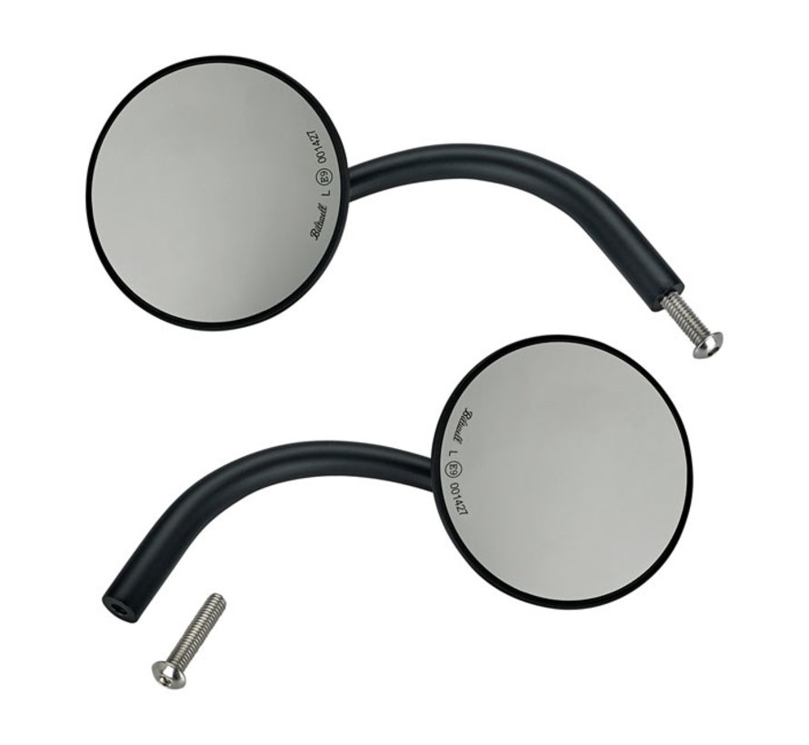 utility round mirrors chrome or black ECE appr - Chrome