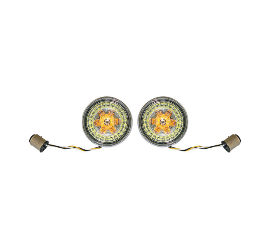 Amber/White Dynamic Ringz™ turnsignals front