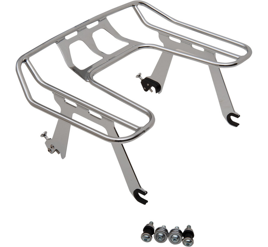 Big Ass® Detachable Wrap Around Rack black or chrome Fits: > 18‑21 FLFB/ FXBR