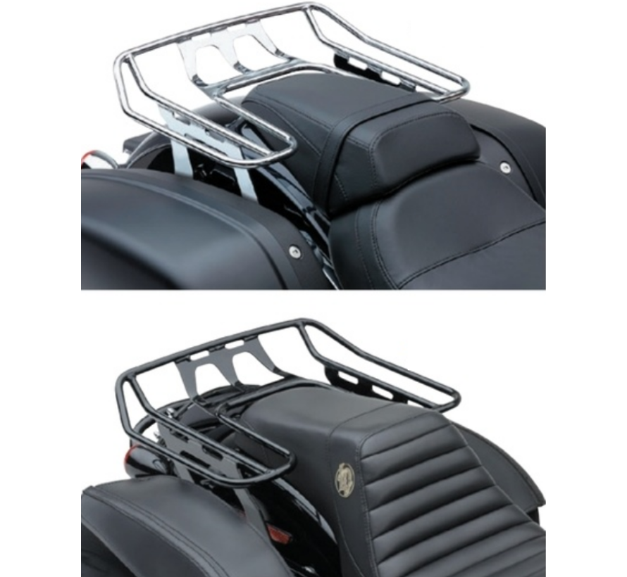 Abnehmbarer Big Ass® Wrap-Around-Gepäckträger in Schwarz oder Chrom. Passend für: > 18-23 FLSB Sport Glide