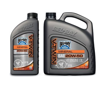 Bel-Ray Bel-Ray V-Twin mineral motor oil, 20W50. 4L or 1L