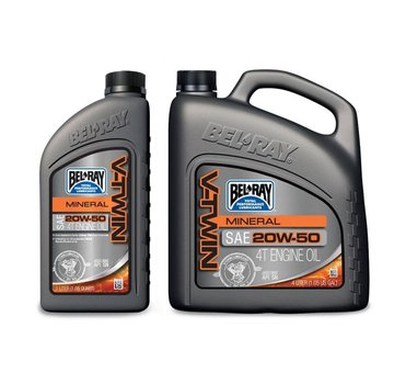 Bel-Ray Bel-Ray V-Twin mineral motor oil, 20W50. 4L or 1L