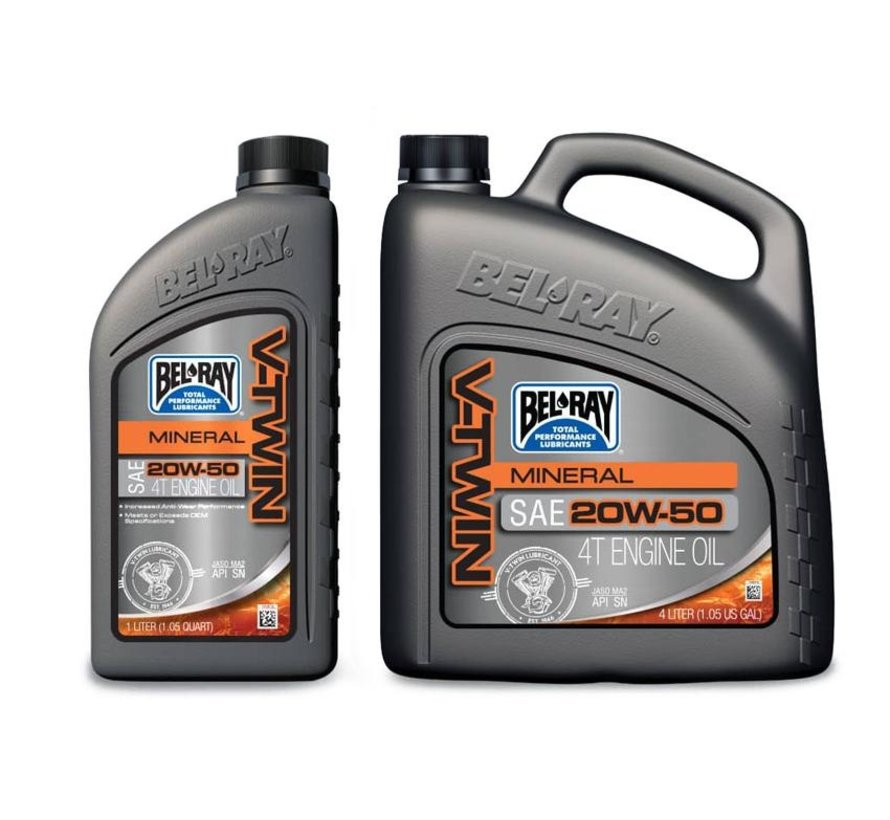 Bel-Ray V-Twin mineral motor oil 20W50 4L or 1L