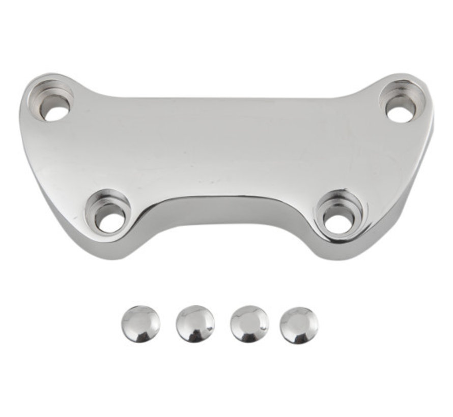 handlebar top clamp Smooth black or chrome Fits: > 1 inch handlebar