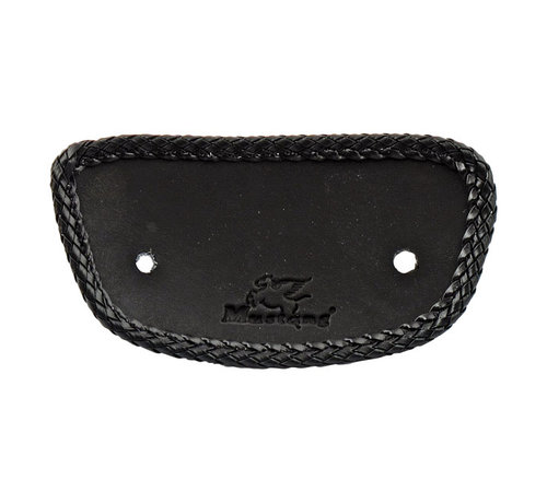 Mustang  mini fender bib Plain with braided edges Black Fits: > 00-03 FLSTS; 06-07 FLSTSC; 07-17 FLSTC; 05-17 FLSTN; 97-21 FLT/Touring