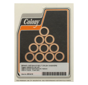 Colony 12 mm remafdichtring Past op: > Sportster 04-13 XL; 08-12 XR1200