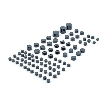 MCS Toppers para tornillos de motor, juego cromado o negro (87 piezas) Se adapta a:> 00-06 Softail
