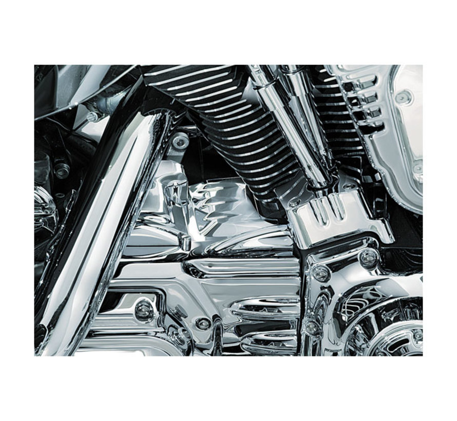 Rear Cylinder Base Cover chrome Fits: > 02-06 Dresser and Road Kings