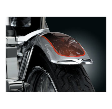 Kuryakyn front fender tip. Narrow, chrome Fits: > FXST, Dyna, FXR, XL