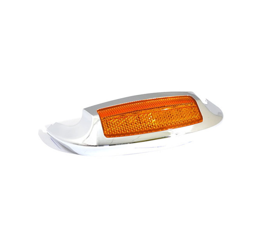 front fender tip with amber light Black or Chrome Fits: > 14-21 Touring