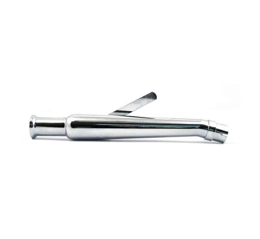 Trompet universele upswept linker uitlaat 20-1/2" lang chroom Past op: > 1 3/4" diameter headers