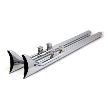 Wyatt Gatling exhaust Chrome straight fishtails are  33 or 36 Inch long 95-16 Touring FLH/FLT